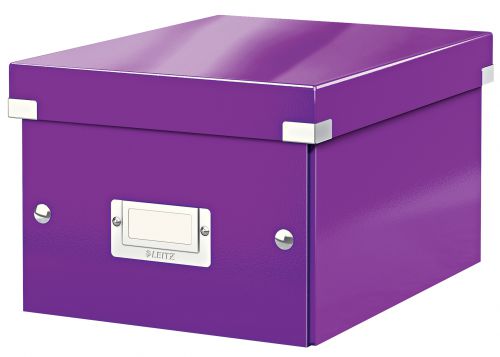 Leitz WOW Click & Store Small Storage Box.  With label holder. Purple.