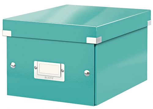 Leitz WOW Click & Store Small Storage Box.  With label holder. Ice Blue.
