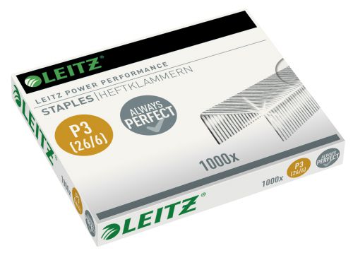 Leitz Power Performance P3 Staples 26/6, perfect stapling results for up to 30 sheets (1,000)