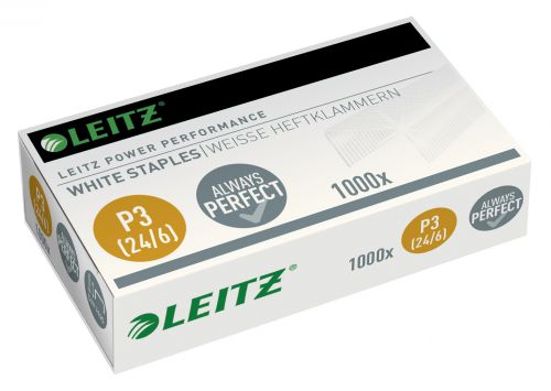 Leitz Power Performance P3 Staples 24/6, White (1000) - Outer carton of 10
