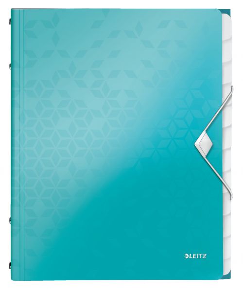 Leitz WOW Divider Book A4 Polypropylene 12 Tabs Ice Blue