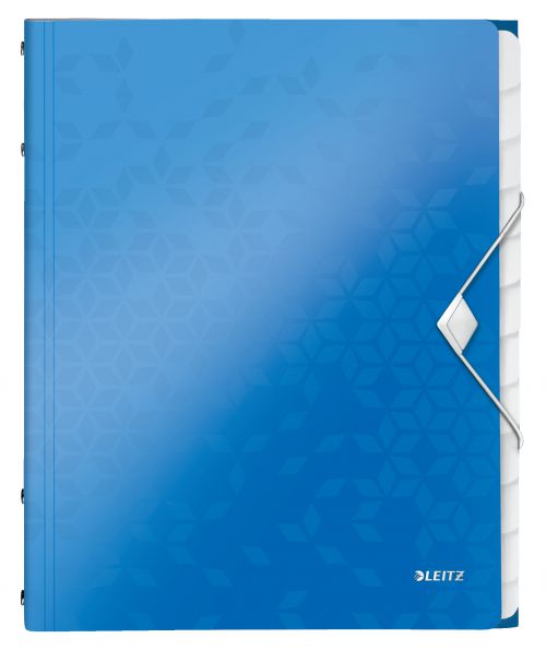 Leitz WOW Divider Book A4 Polypropylene 12 Tabs Blue Metallic