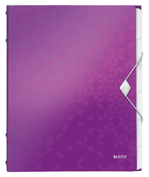 Leitz WOW Divider Book. Polypropylene. 6 tabbed dividers. A4. Purple