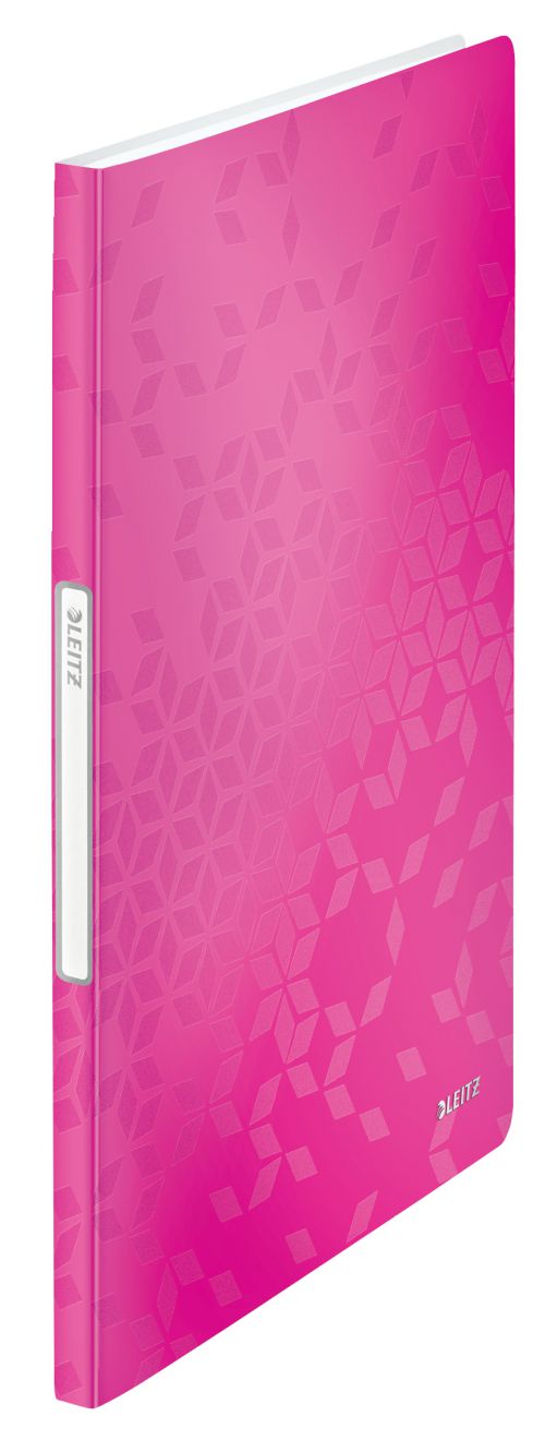 Leitz WOW Display Book Polypropylene. 20 pockets. 40 sheet capacity. A4. Pink - Outer carton of 10