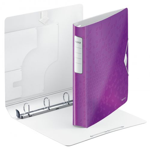 Leitz WOW Ring Binder Polypropylene 4 D-Ring A4 30mm Rings Purple (Pack 5) 42400062