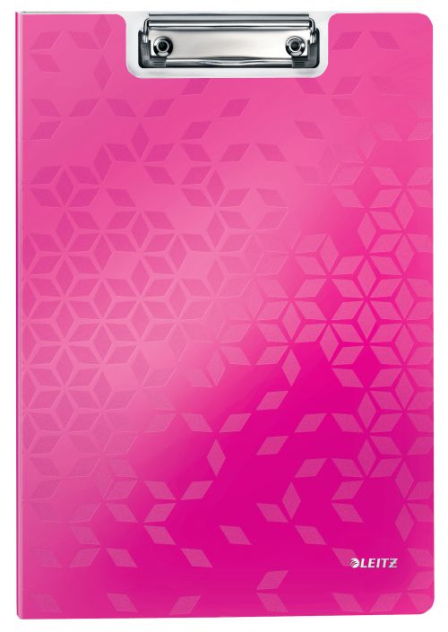 Leitz WOW Clipfolder with Cover A4 - Metallic Pink - Outer carton of 10