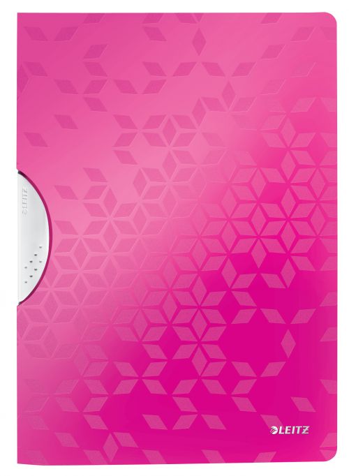 Leitz WOW Colorclip File A4 Polypropylene 30 Sheet Capacity Pink Metallic - Outer carton of 10