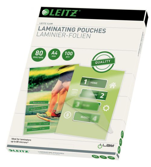 Leitz Glossy Laminating Pouches A4 - Clear (Pack of 100)