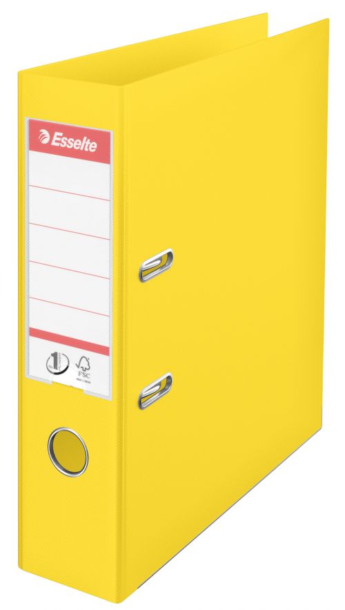 Esselte No.1 VIVIDA Lever Arch File Polypropylene A4 75mm Spine Width Yellow (Pack 10) 624070 ACCO Brands