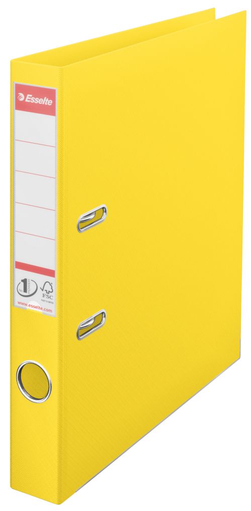 Esselte VIVIDA A4 50mm Spine Plastic Lever Arch File - Yellow - Outer carton of 10