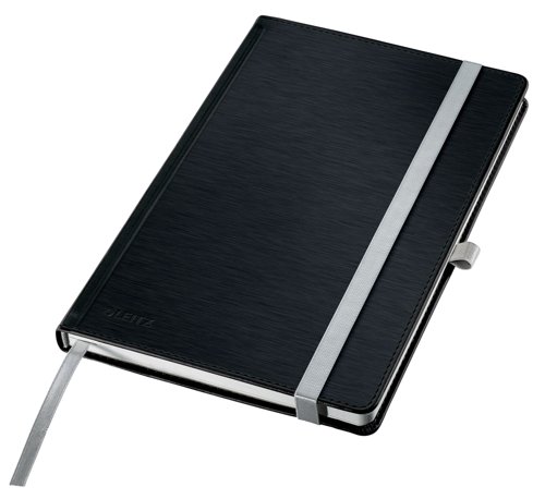 Leitz Style Notebook A5 ruled with hardcover 80 sheets.Satin Black - Outer carton of 5