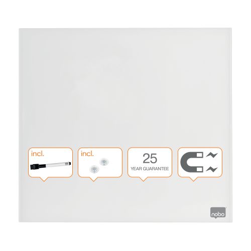 Nobo Magnetic Glass Whiteboard Tile 450x450mm White 1903957 76966AC Buy online at Office 5Star or contact us Tel 01594 810081 for assistance
