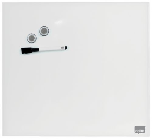 Nobo Magnetic Glass Whiteboard Tile 450x450mm White 1903957
