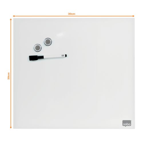 Nobo Magnetic Glass Whiteboard Tile 300x300mm White 1903956