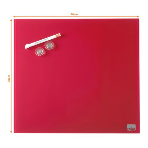 Nobo Glassboard Red 300x300Mm Glass Boards DW9546