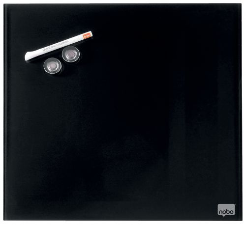 Nobo Magnetic Glass Whiteboard Tile 300x300mm Black 1903950 ACCO Brands