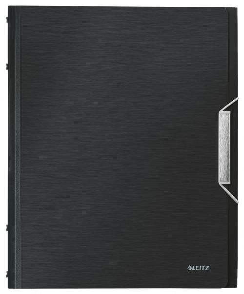 Leitz Style Divider Book 6-Part File Polypropylene Cover A4 Satin Black