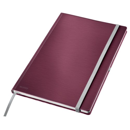 Leitz Style Notebook A4 ruled with hardcover 80 sheets. Garnet Red - Outer carton of 5