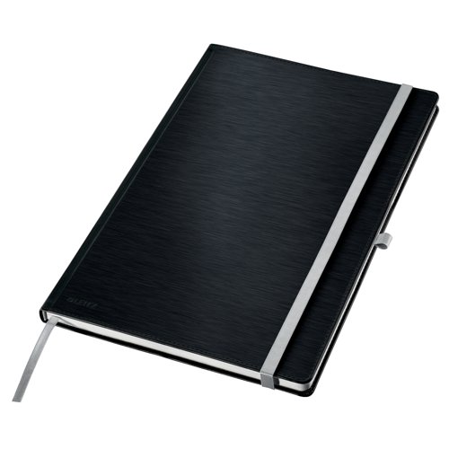 Leitz Style Notebook A4 ruled with hardcover 80 sheets. Satin Black - Outer carton of 5