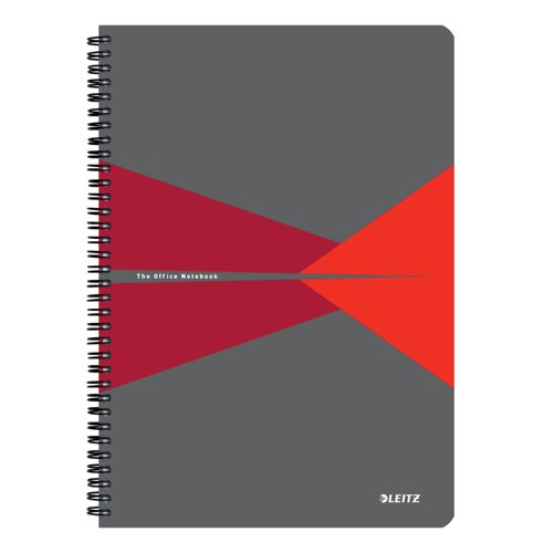 Leitz Notebook Office PP A4 Ruled Red - Outer Carton of 5