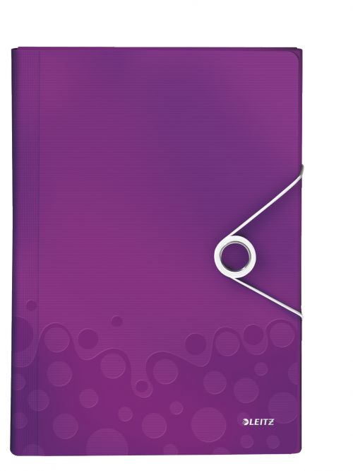 Leitz WOW Project File A4 Polypropylene 250 Sheet Capacity Purple - Outer carton of 5