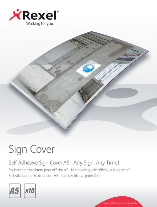 Rexel Self Adhesive Sign Covers A5 (Pack 10)