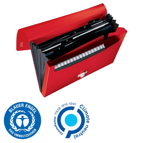 Leitz Recycle Expanding Concertina Project File A4 PP Red (Pack of 5) 46240025 - LZ61088