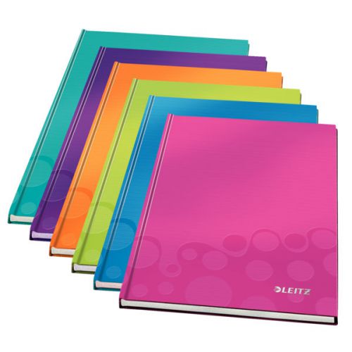 Leitz WOW Notebook A4 ruled with hardcover 80 sheets. Assorted. - Outer carton of 6