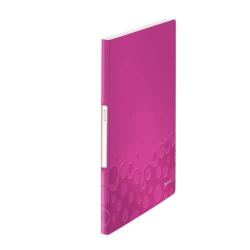 Leitz WOW Display Book Polypropylene. 20 pockets. 40 sheet capacity. A4. Pink - Outer carton of 10