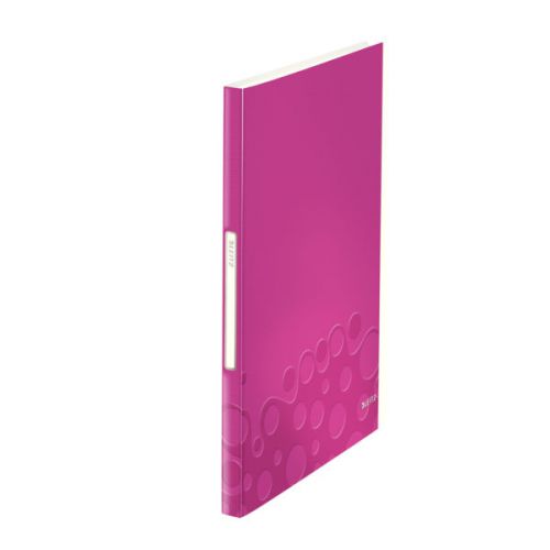Leitz WOW Display Book Polypropylene. 40 pockets. 80 sheet capacity. A4. Pink - Outer carton of 10