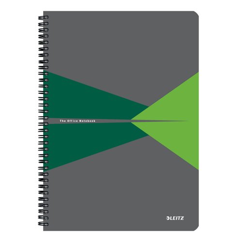 Leitz Office Notebook A4 squared, wirebound with cardboard cover - Outer carton of 5