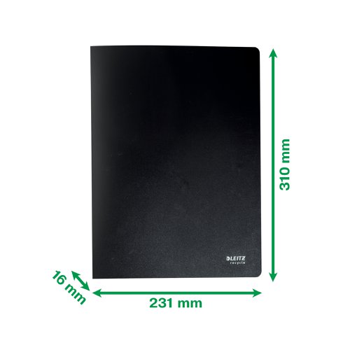 Leitz Recycle Polypropylene Display Book 40 Pockets A4 Black 46770095  55612AC