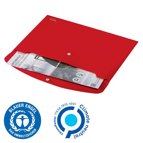 Leitz Recycle Document Wallet Plastic A4 Red (Pack of 10) 46780025