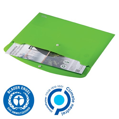 LZ61102 Leitz Recycle Document Wallet Plastic A4 Green (Pack of 10) 46780055