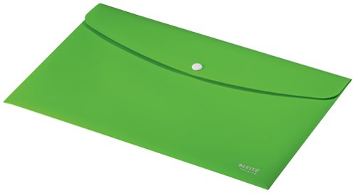 From the Leitz Recycle range, an eye-catching, premium quality plastic document wallet for every day use in school, office and home with push button closure to prevent documents from sliding out. Made from 80% recycled plastic, climate neutral, 100% recyclable and with Blue Angel environmental certification. This robust and practical document wallet perfectly complements other products from the Leitz Recycle range and is made to last. Modern and contemporary green stationery that will look great at home and the office. With the eco friendly Recycle range from Leitz you can both improve your office environment and the environment of our planet. Label only - no packaging waste. Pack contains 10 green document wallets.