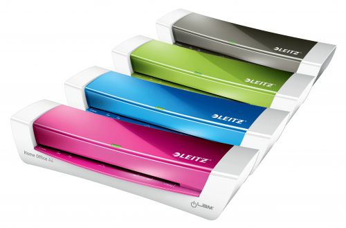 22390ES | Stylish A4 laminator in compact design with WOW colours. Just 3 minutes warm-up time. Suitable for 80-125 microns.