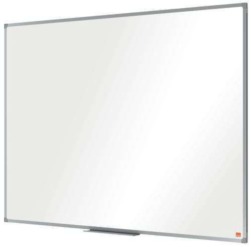 29663AC | Steel magnetic whiteboard with an anodised aluminum trim. Fixed by a through corner wall mounting and supplied with a whiteboard pen tray. The painted steel magnetic whiteboard surface delivers an increase level of erasability for frequent use. Size: 1200x900mm.