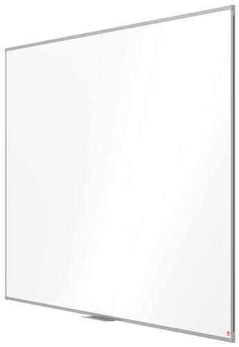 29684AC | Steel magnetic whiteboard with an anodised aluminum trim. Fixed by a through corner wall mounting and supplied with a whiteboard pen tray. The painted steel magnetic whiteboard surface delivers an increase level of erasability for frequent use. Size: 2400x1200mm.