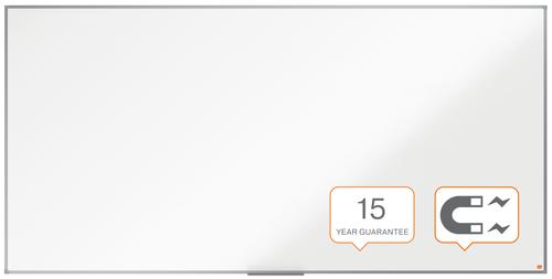 29684AC | Steel magnetic whiteboard with an anodised aluminum trim. Fixed by a through corner wall mounting and supplied with a whiteboard pen tray. The painted steel magnetic whiteboard surface delivers an increase level of erasability for frequent use. Size: 2400x1200mm.