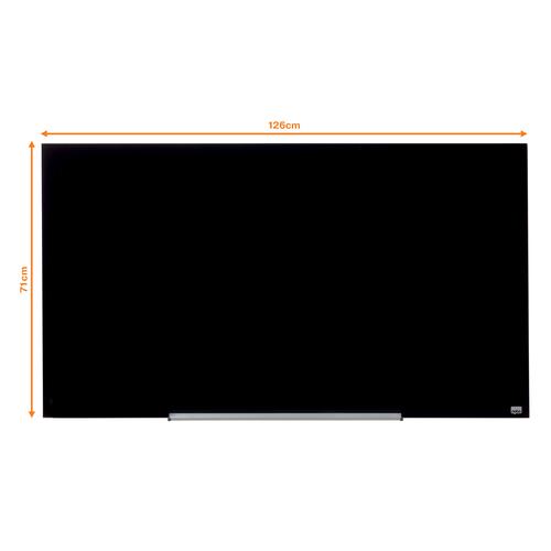 Nobo Impression Pro Glass Magnetic Whiteboard 1260x710mm Black 1905181 - NB50201