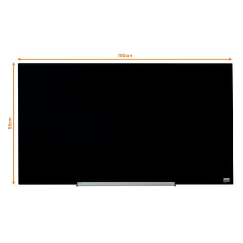 Nobo Impression Pro Glass Magnetic Whiteboard 1000x560mm Black 1905180 NB50200 Buy online at Office 5Star or contact us Tel 01594 810081 for assistance