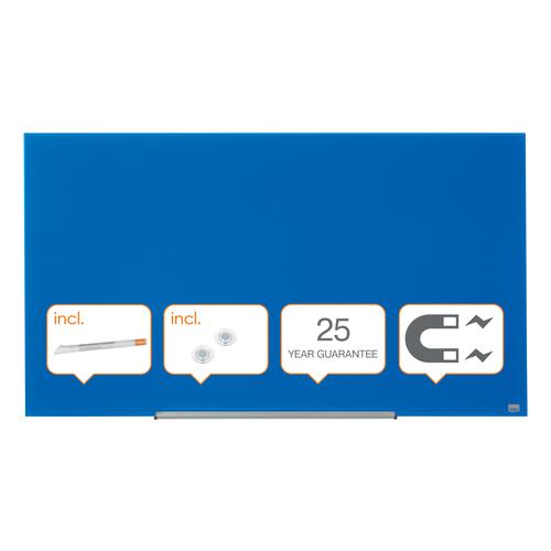 Nobo Impression Pro Magnetic Glass Whiteboard Blue 1260x710mm 1905189