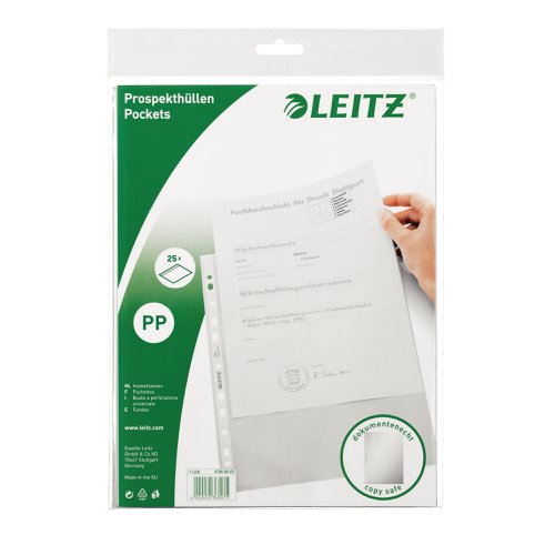 Leitz Quality Pocket A4, 30% pre-consumer recycled plastic 47966003 Buy online at Office 5Star or contact us Tel 01594 810081 for assistance