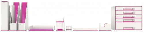 Leitz Wow Sound Pen Holder Duo Colour White/Pink Desk Tidies DT5012