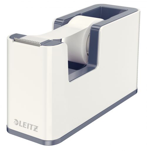 Leitz WOW Tape Dispenser Including 19mm Tape Duo Colour White/Grey 53641001