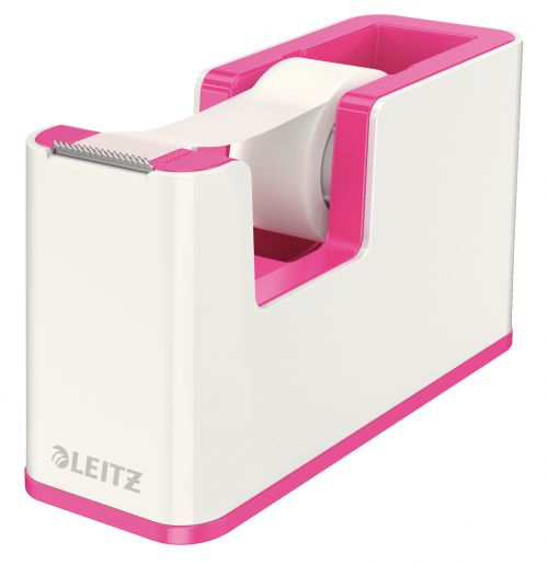 22607ES - Leitz WOW Dual Colour Tape Dispenser for 19mm Tapes White/Pink 53641023