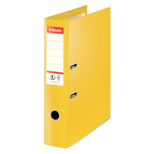 Esselte No.1 VIVIDA Lever Arch File Foolscap Polypropylene 75mm, VIVIDA Yellow - Outer carton of 10
