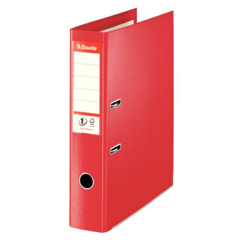 Esselte No.1 VIVIDA Lever Arch File Foolscap Polypropylene 75mm, VIVIDA Red - Outer carton of 10