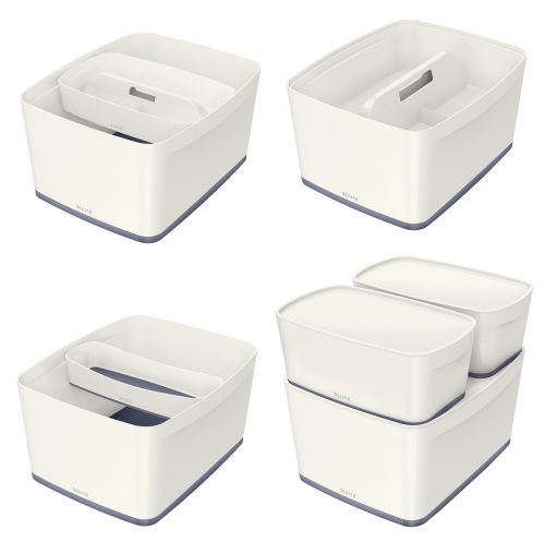 Leitz Mybox Large With Lid White/Grey Storage Containers AS9487