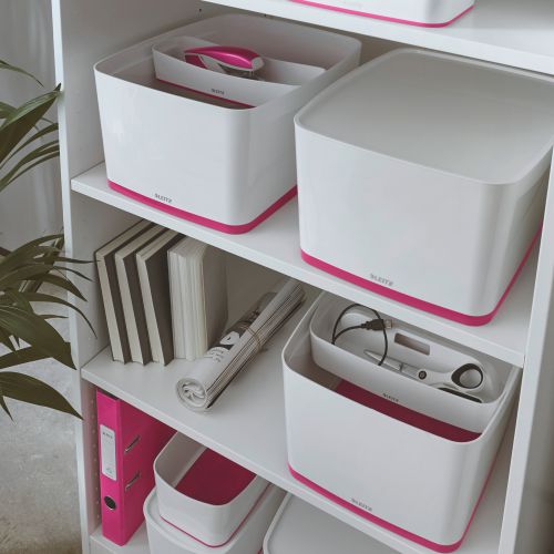 Leitz Mybox Large With Lid White/Pink Storage Containers AS9488